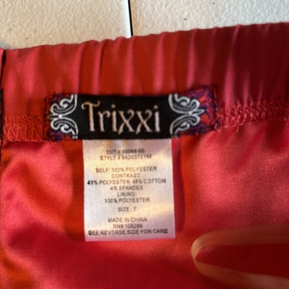 Trixxi summer dress with hi low hem . Coral, blk, white. Sz 7 NWT - Picture 5 of 10
